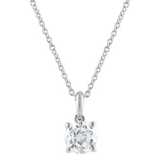 Grown Brilliance 14KT White Gold 0.60 Carat Lab Grown Diamond Pendant Necklace for Women