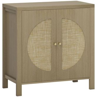 HOMCOM Aparador de cocina 75x38x77 cm madera natural