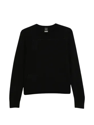 Pinko Minimalist Black Sweater With Cropped Fit