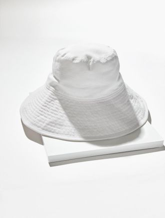 Talbots Wide Brim Sun Hat - White - 001 - 100% Cotton Talbots