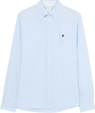 Brooks Brothers Slim Fit Oxford Overhemd met Button Down Kraag - Heren - Casual Overhemden - Blauw - M - Katoen - Overhemden