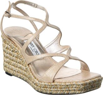 Jimmy Choo London Ayla 85 Leather Wedge Sandal