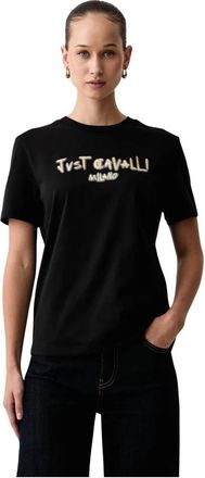Just Cavalli T-shirts - Dames - Tops - Zwart - Maat: L Katoen