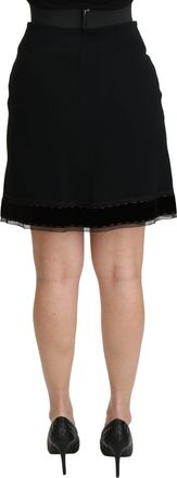 Dolce & Gabbana Black A-line High Waist Mini Viscose Womens Skirt