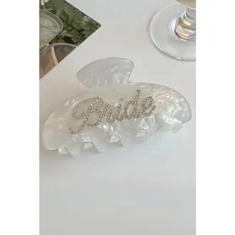 Untamed Petals BRIDE Crystal Claw Clip in White at Nordstrom