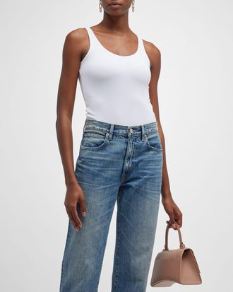 ATM Anthony Thomas Melillo Modal Rib V-Neck Tank Bodysuit