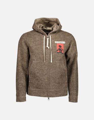 C.P. Company Mens Program_3 Felt Hooded Zipped Overshirt - Grey - Size: Regular/34