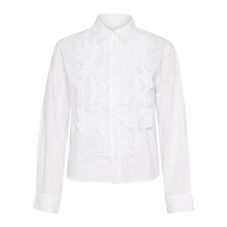 Part Two Camicia Bianca con Balze - - Blouses & Shirts - Donna - Bianco - 2XL