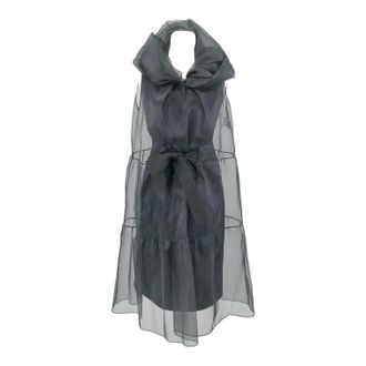 Moschino shift jurk met zwarte tule overlay
