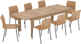 Rendez-Vous D&eacute;co Mesa y sillas de jard&iacute;n 8 personas de madera y resina