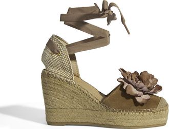 Desa Woman Slip-Ons - Suede Upper, Leather Lining, Wedge Heel, Elastic Laces, Breathable | Beige - 40