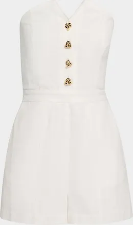 Generation Love Carine Button-Front Linen Romper