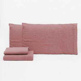 Creole Manila Double Bed Set - No Iron, Antique Pink