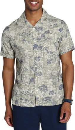J.A.C.H.S. Island Print Short Sleeve Button-Up Shirt in Tan at Nordstrom Rack, Size Xx-Large