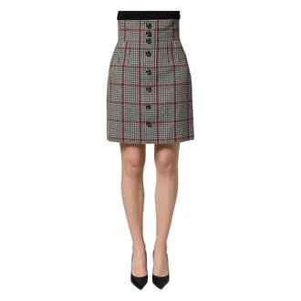 Dolce & Gabbana High Waist A-line Mini Skirt - female - Dolce & Gabbana - Short Skirts - Gray - S - Skirts