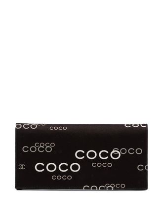Chanel 2002-2003 Denim Coco Flap Wallet long wallets - women - Denim - One Size - Black