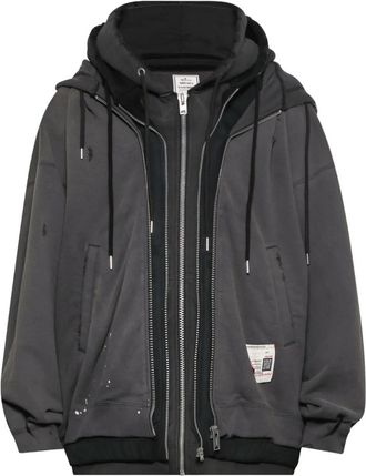 Miharayasuhiro triple-layered hoodie - men - Cotton - 50 - Black