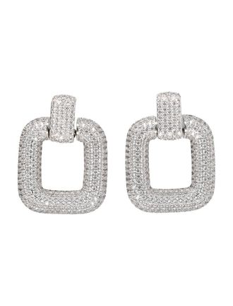 Self Portrait Silver Crystal Knocker Earrings