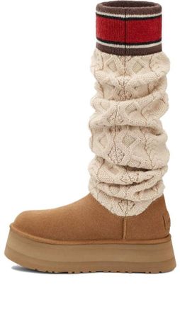 UGG (WMNS) UGG Classic Sweater Letter Tall Chestnut 1144044-CHE