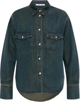 Sams&oslash;e & Sams&oslash;e Sabex denim overhemd - Dames - Spijkeroverhemden - Blauw - S - Denim - Overhemden