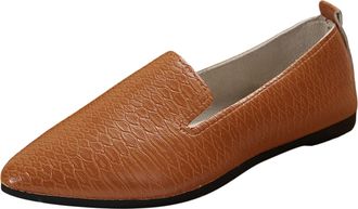 Generic Flat Casual Shoe Women Fashion Elegant Pointed Toe Walking Footwear Outdoor Business Work Loafer Shoes Breathable Comfortable Lady Dress Dance Party S