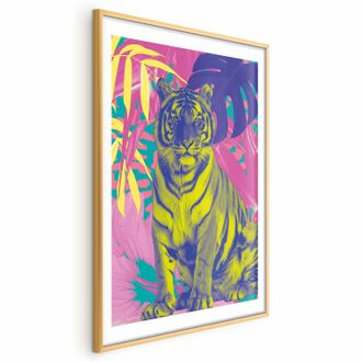 OEM Poster - Tigre Colorata - Colori Intensi Di Una Tigre Circondata Da Piante Tropicali