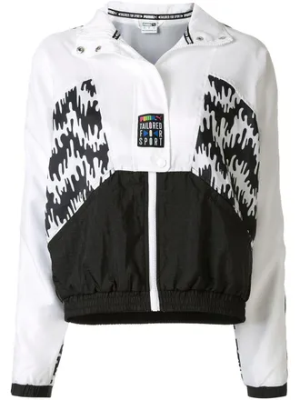 Puma abstract print windbreaker - women - Cotton - S - White