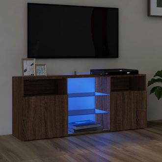Berkfield Home TV Cabinet with LED Lights Brown Oak 120x30x50 cm | Size: 120 x 30 x 50 cm