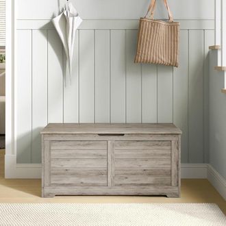 Vasagle Large Farmhouse Storage Bench Blanket Box Chest Organising Unit in Fawn
