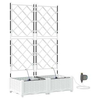 Berkfield Home Garden Planters with Water Irrigation System 2 pcs White