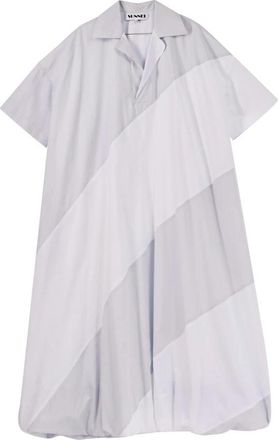 Sunnei Puffy Polo Jurk in Bianco - Dames - Casual kleedjes - Grijs - S - Katoen - Kleedjes