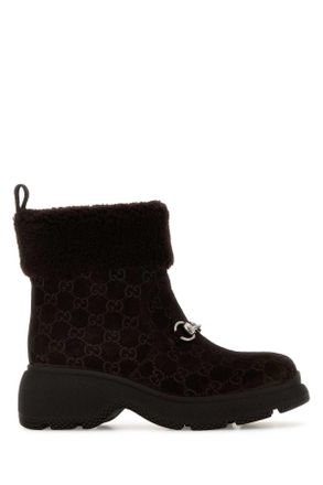 Gucci Dark Brown Suede Ankle Boots