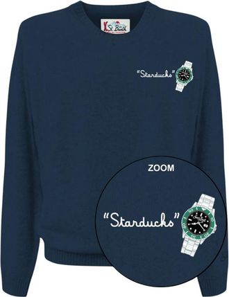 MC2 Saint Barth Maglione girocollo Heron light - Heren - Ronde hals truien - Blauw - 2XL - Wol - Truien & Vesten
