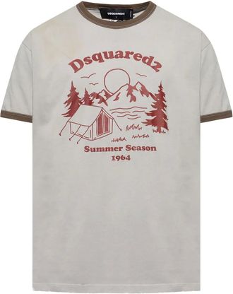 Dsquared2 T-shirt con stampa grafica - Grigio