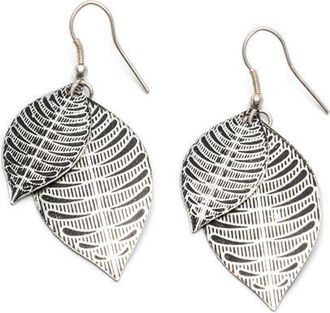 Matr Boomie Sanctuary Leaf Drop Earrings in Silver at Nordstrom