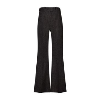 Courr&egrave;ges Tailored Caviar Wool Baggy Trousers - female - Courr&egrave;ges - Wide Trousers - Black - L - Trousers