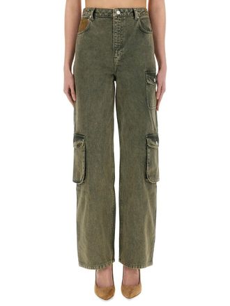 Moschino 100% Cotton Cargo Pants - Green