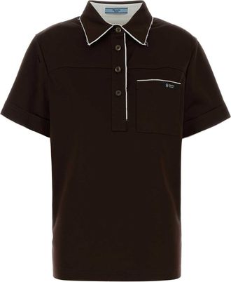 Prada Chocolate Cotton Polo Shirt