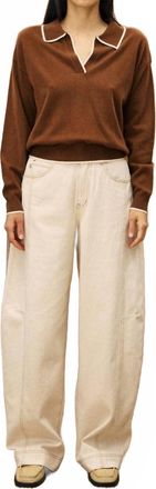 FRNCH Triolet Long Sleeve Sweater In Marron Glace