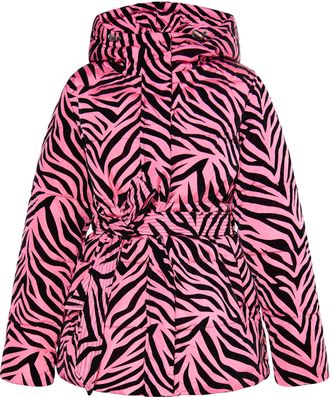 Faina Gewatteerd jack met zebraprint Dames Roze zebra