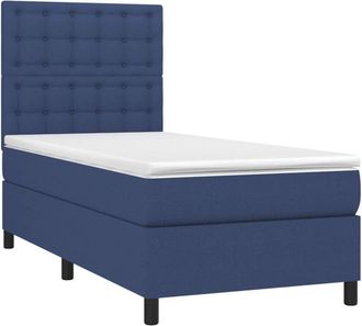 vidaXL Vidaxl - Cama Box Spring Con Colch&oacute;n Tela Azul 100x200 Cm