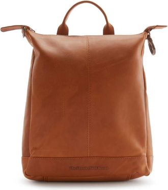 The Chesterfield Brand Tassen, Dames, Bruin, ONE Size, Zwarte Kalfsleren Rugzak