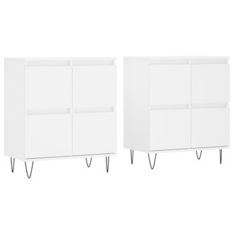 vidaXL Aparadores 2 Uds Madera Contrachapada Blanco Vidaxl