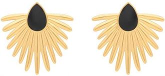 st. Moran Onyx Deco Statement Drop Earrings in Black at Nordstrom