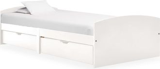 vidaXL Estructura De Cama Con 2 Cajones Sin Colch&oacute;n Blanco 90x200 Cm Vidaxl