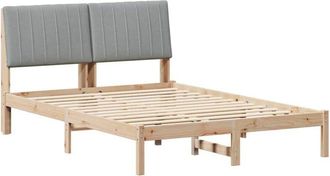 vidaXL Bed Frame Light Grey 140 x 200 cm Solid Pine Wood vidaXL