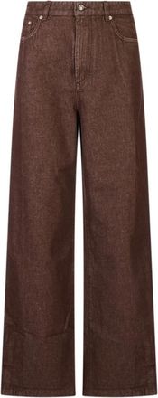 Sportmax Beati Wijde Jeans - Dames - Loose Fit Jeans - Bruin - W28 - Denim - Jeans