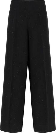 Herno Broeken, Dames, Zwart, 2Xl, Linnen, Micro Sequin Broeken