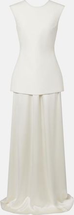 R&oacute;he R&oacute;he Silk-trimmed wool-blend gown