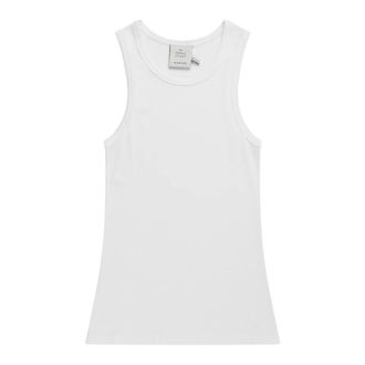 Munthe Top de costillas blanco melocot&oacute;n - Tops - Mujer - Blanco - 2XS